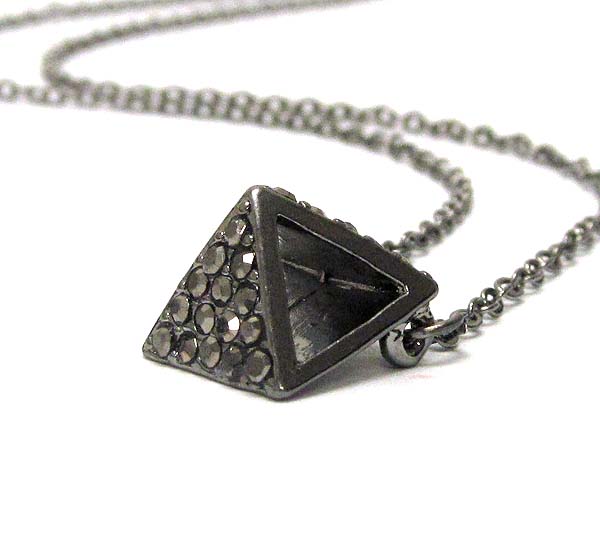 CRYSTAL DECO EGYPTIAN PYRAMID PENDANT NECKLACE