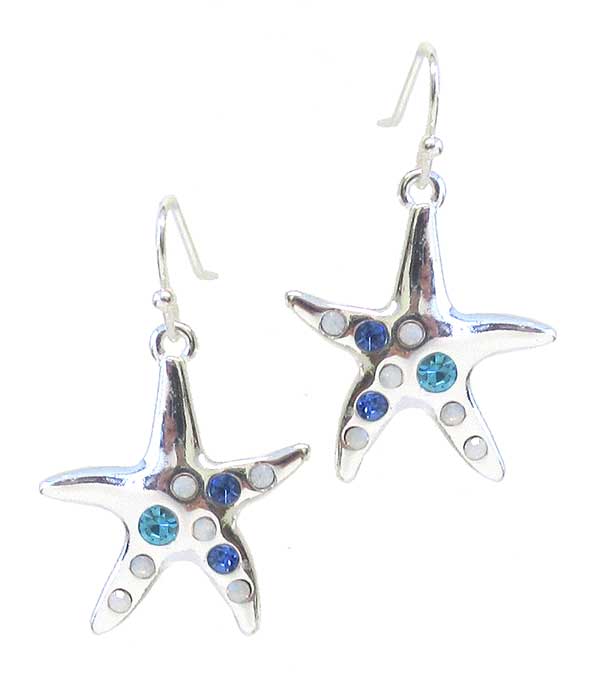 SEALIFE THEME CRYSTAL STARFISH EARRING