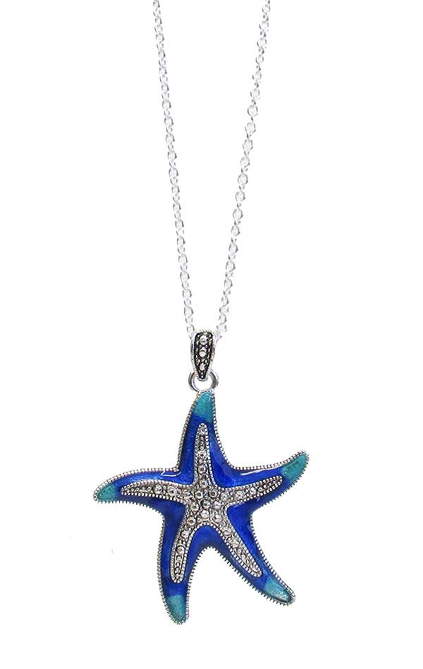 EPOXY STARFISH PENDANT NECKLACE