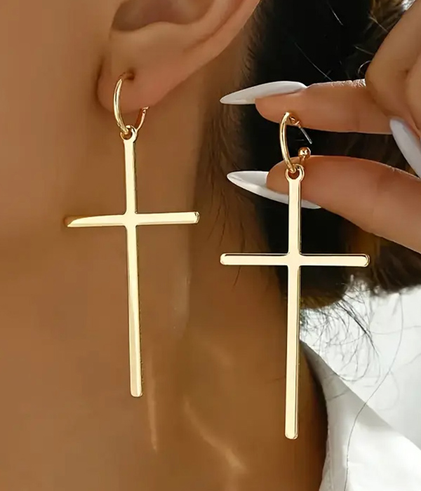 Simple cross earring