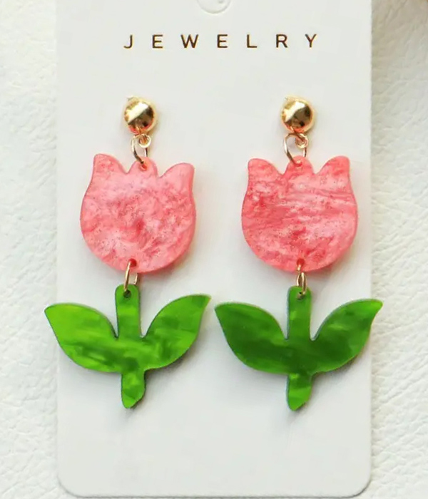 Flower acrylic earring - tulip