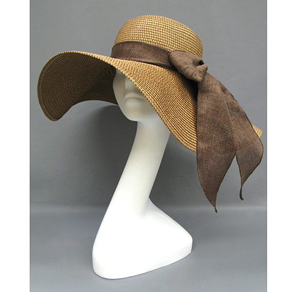 100% paper straw sun hat with bow