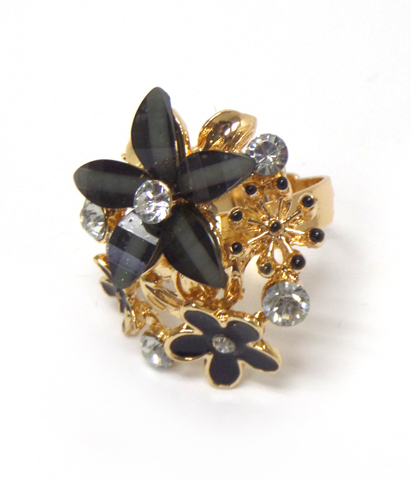 Flower bouquet cocktail ring