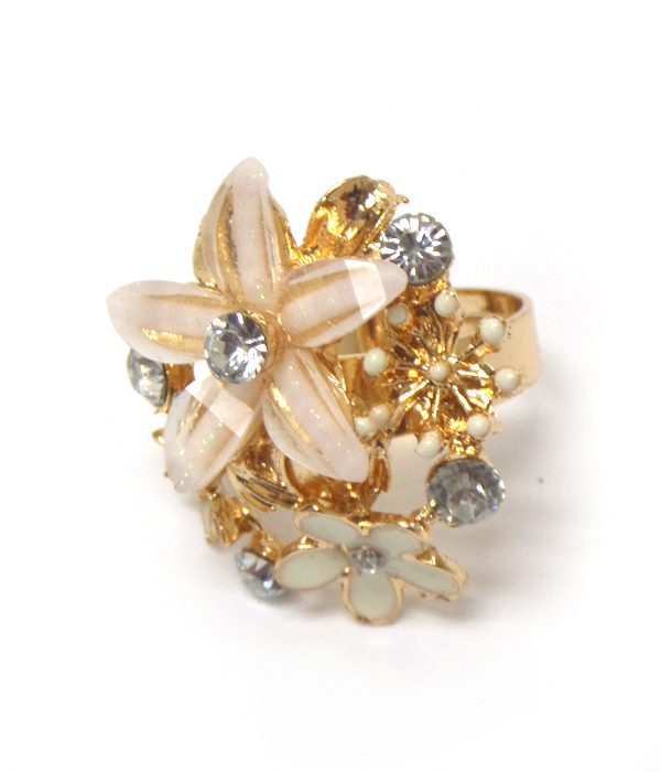 Flower bouquet cocktail ring 