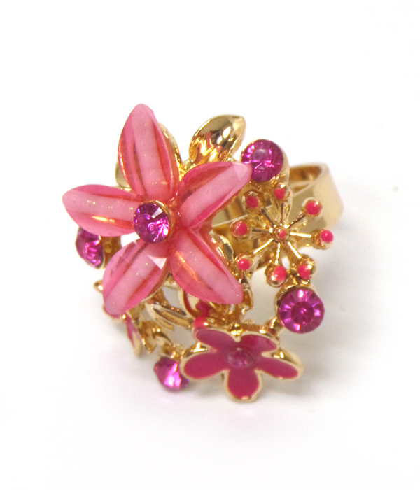 Flower bouquet cocktail ring 