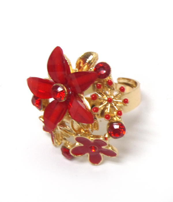 Flower bouquet cocktail ring 