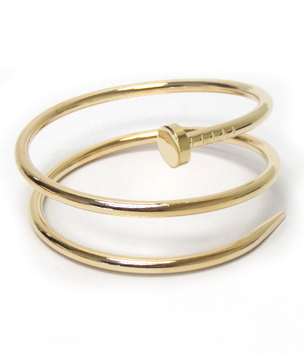 Spiral bold metal nail bracelet