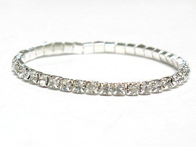 Single line rhinestone stretch bracelet