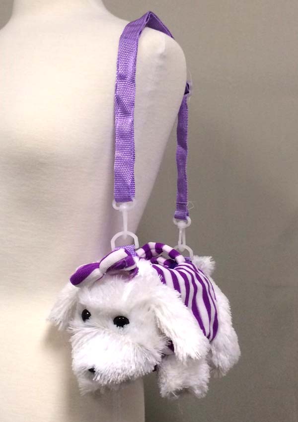 Plushy pubby and ribbon accent purse