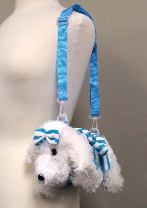 Plushy pubby and ribbon accent purse