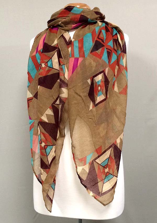 Multi geometric pattern scarf