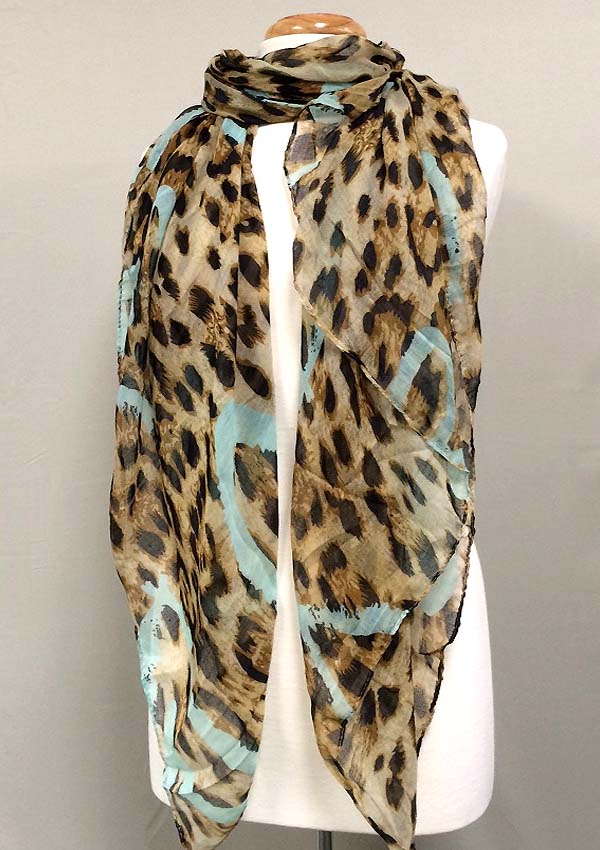 Jaguar pattern print scarf