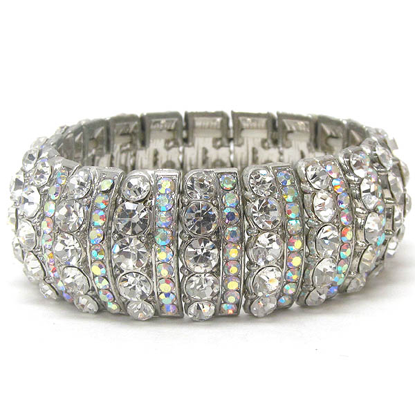 Multi crystal stud stretch bracelet