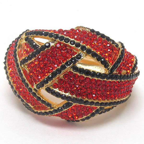 Crystal pave twist hinge bangle bracelet