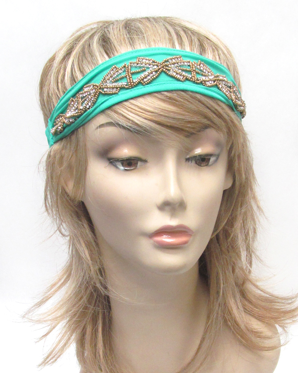 Beaded stretch headband