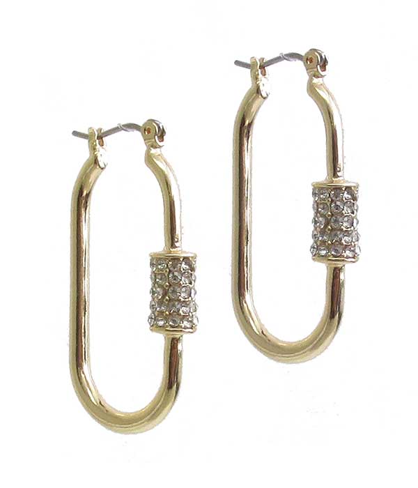 METAL OVAL EARRING