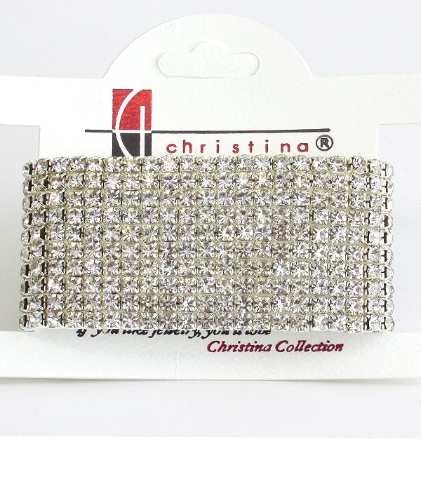 Rhinestone stretch bracelet - 10 row