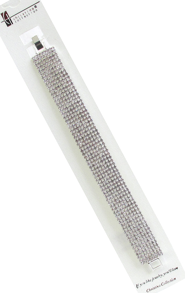 RHINESTONE TENNIS BRACELET - 8 ROW