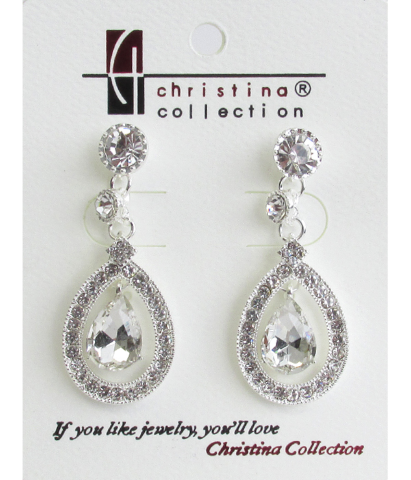 BRIDAL RHINESTONE TEARDROP EARRING