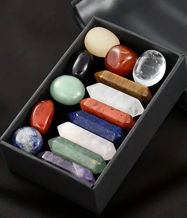 14 piece mix quartz chakra stone set