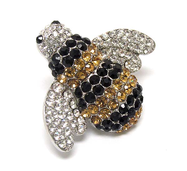 Large crystal stud bee stretch ring