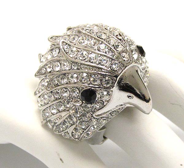 Crystal stud bird head stretch ring