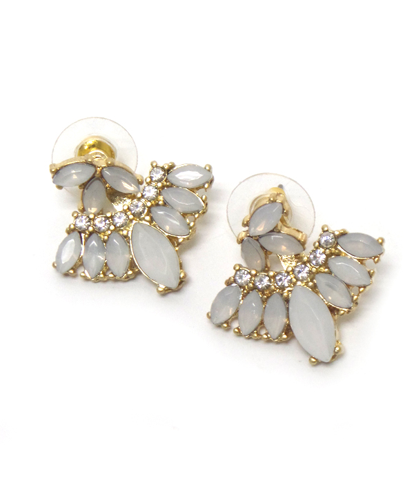 Stone and glass ear jacket earring 