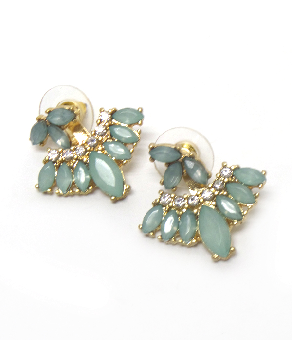 Stone and glass ear jacket earring 