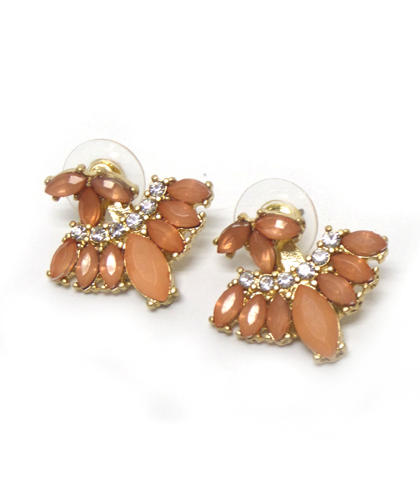 Stone and glass ear jacket earring 