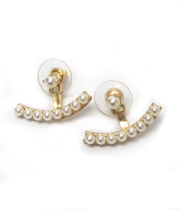 Pearl ear jacket earrings