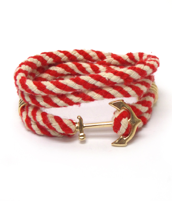 Wrap around rope with anchor bracelet
