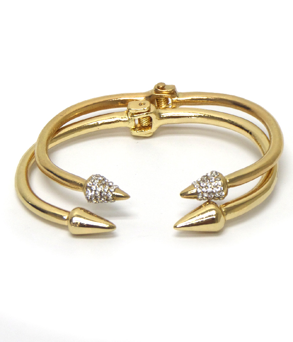 Crystal spike tip bracelet set of 2