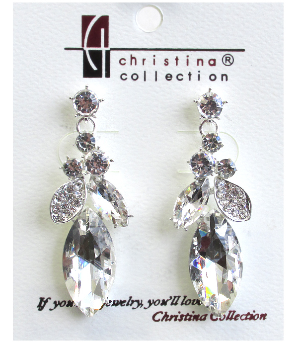 Bridal rhinestone drop earring