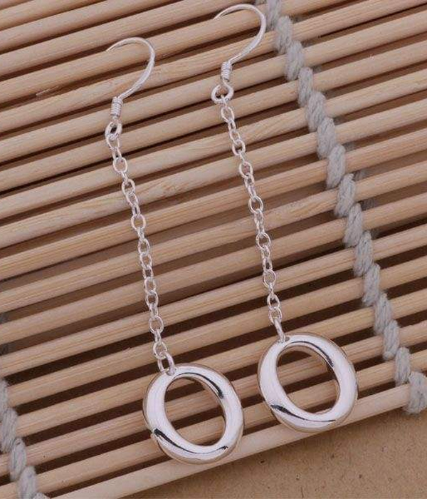 925 sterling silver plated ring drop earring