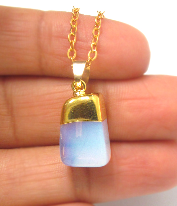 Semi precious candy quartz pendant necklace