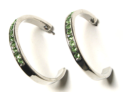 Crystal side arc shape earring