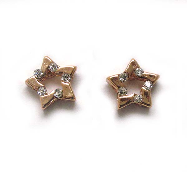 Crystal cut out star stud earring