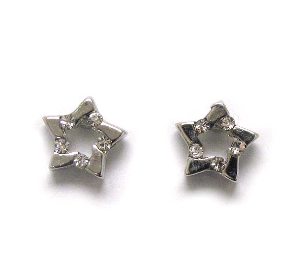 Crystal cut out star stud earring