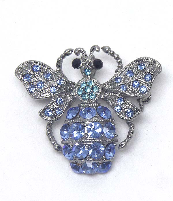 Luxury crystal bumble bee brooch