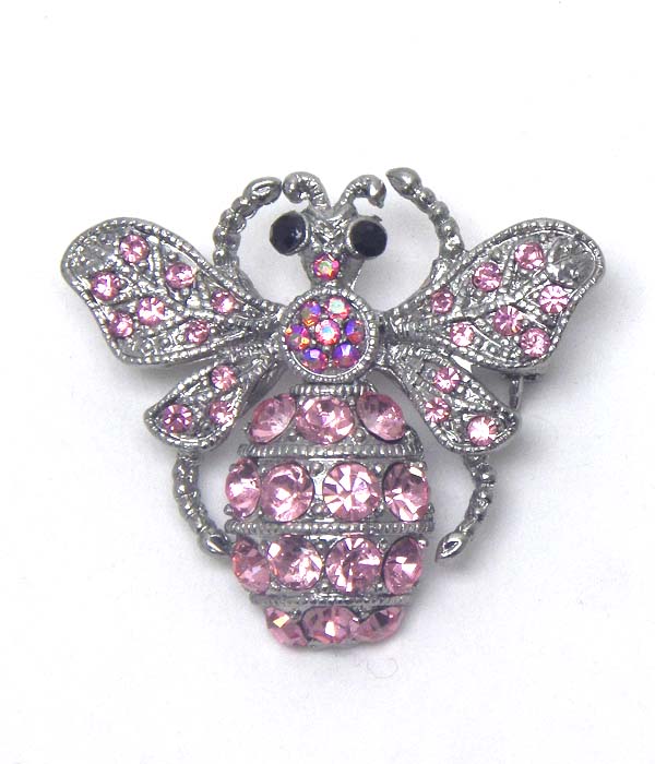 Luxury crystal bumble bee brooch