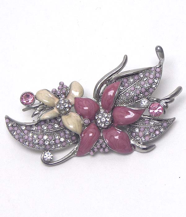 Crystal stud epoxy flower bouquet brooch