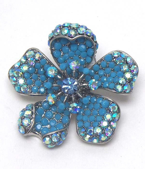 Luxury crystal flower brooch