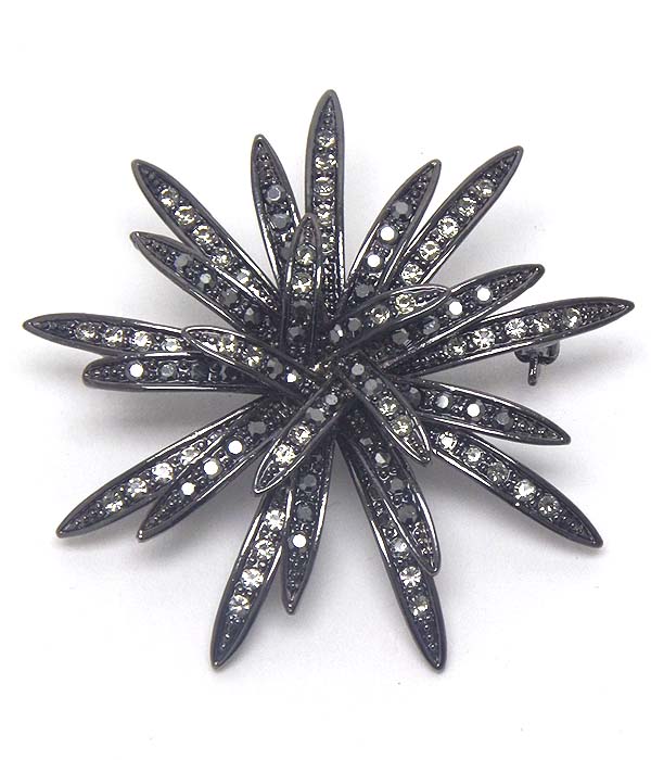 Luxury crystal flower brooch