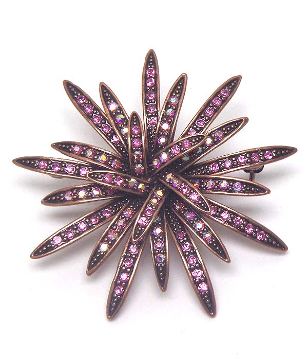 Luxury crystal flower brooch