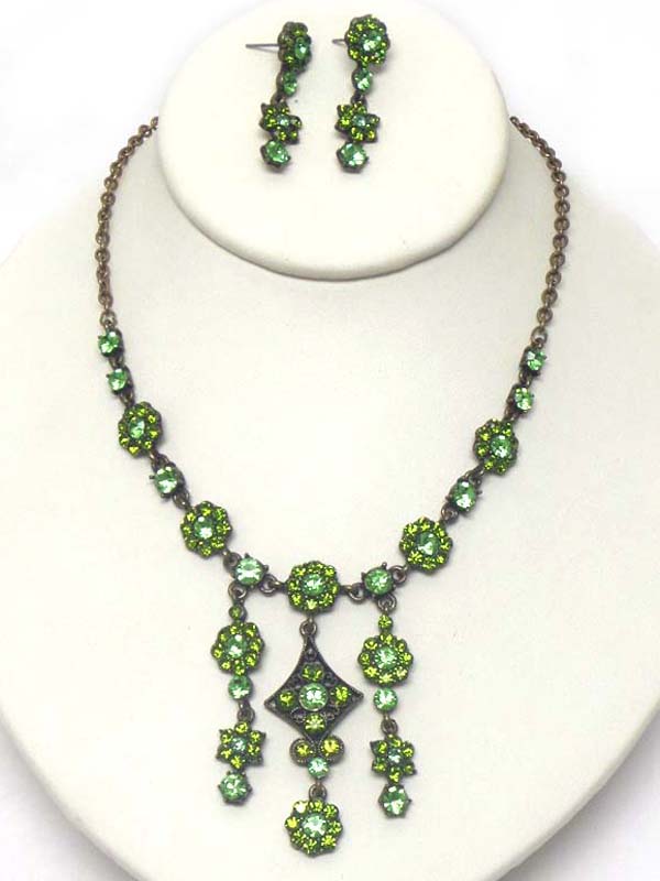 Luxury austrian crystal necklace earring set