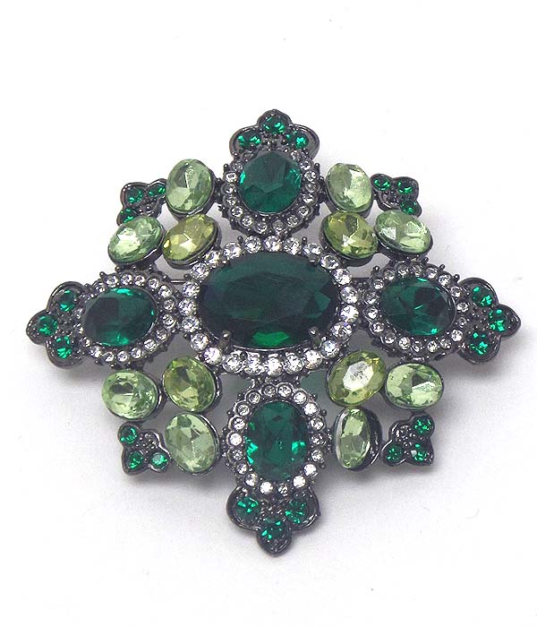 Luxury crystal flower brooch