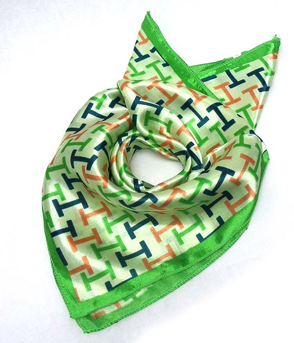 Petite size satin silk scarf - i pattern