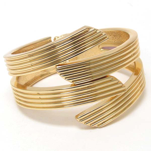 Architectural metal hinge bangle bracelet