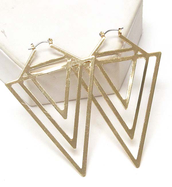 Metal chevron drop earring