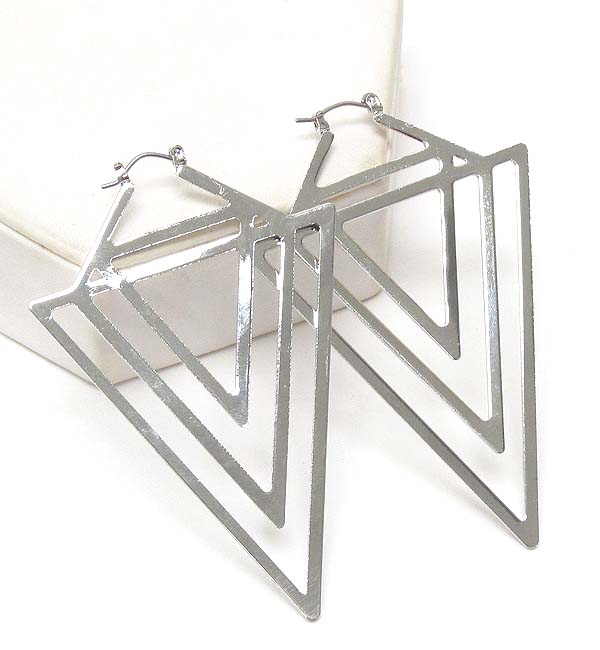 Metal chevron drop earring
